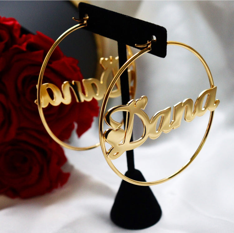 Custom 18K gold-plated hoop earrings