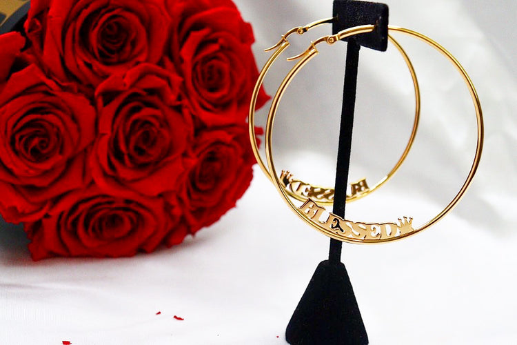 Custom 18K gold-plated hoop earrings