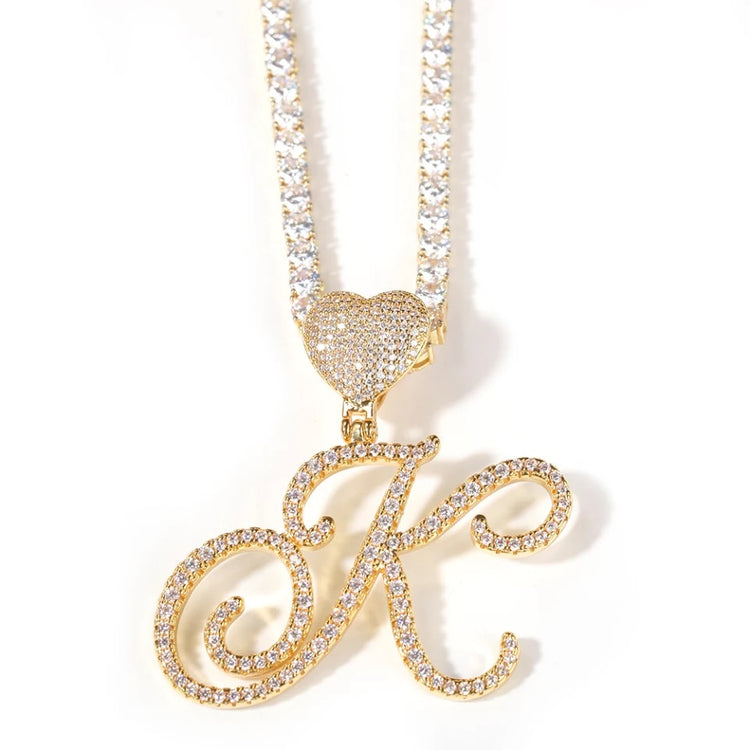 Piece of my heart initial necklace